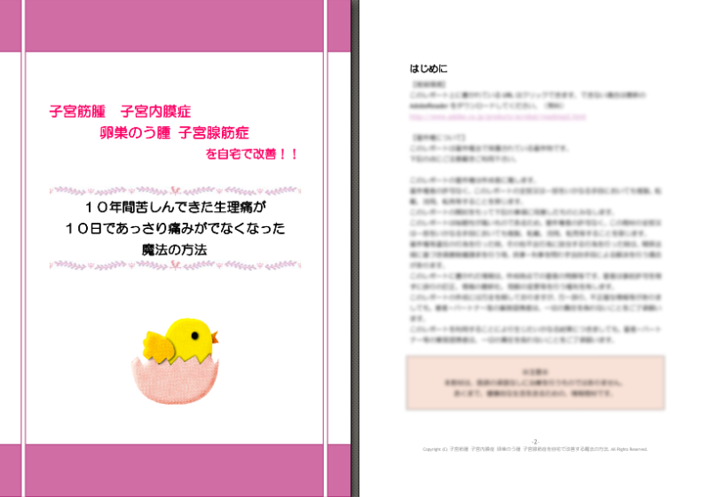 長谷川まりこさんの子宮筋腫を自宅で改善する方法 教材画像
